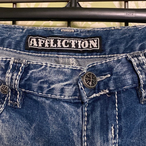 34 x 32 Affliction Black Premium muddy/distressed jeans - Picture 8 of 15